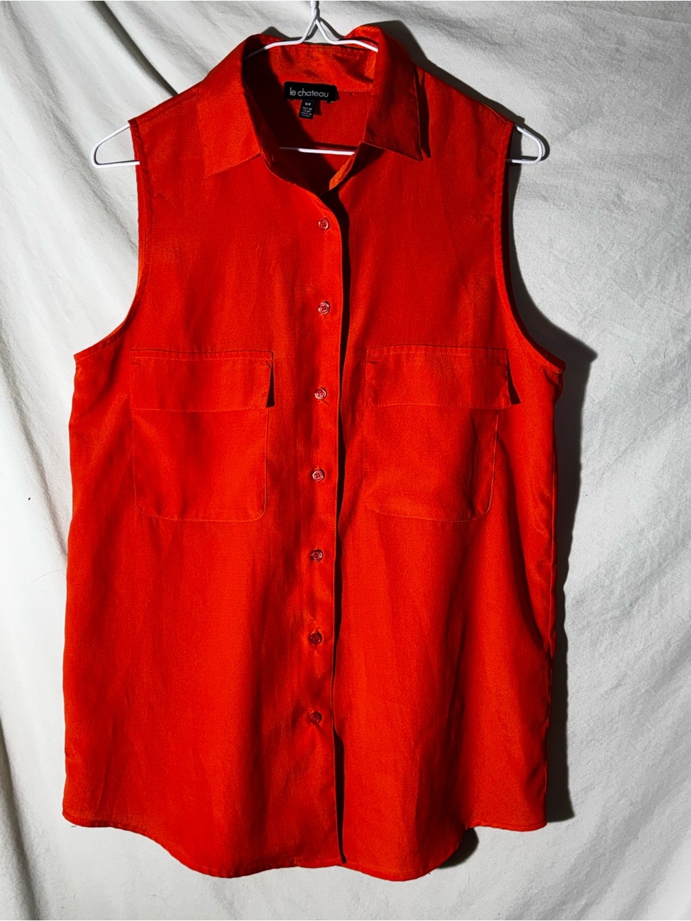 le chateau orange Sleeveless Button-Down Shirt